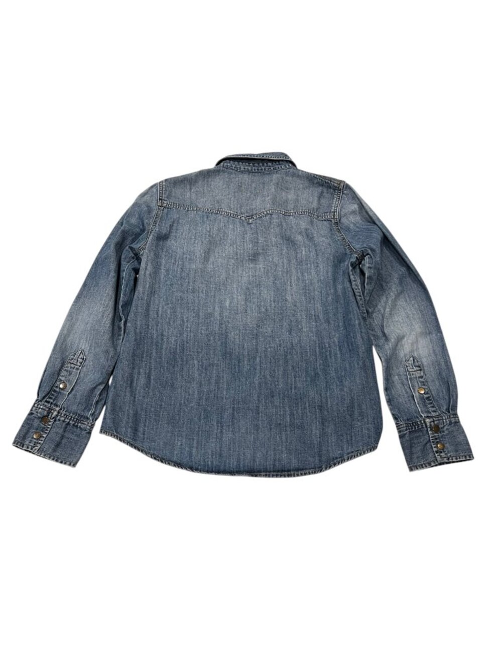 Madewell Western Denim Snap Front Shirt, Med Blue, Medium - Picture 7 of 8